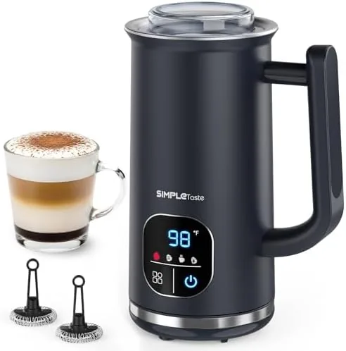 simpletaste 4 in 1 electric milk steamer with led touch screen automatic warm and cold foam maker and milk warmer for latte cappuccinos macchiato